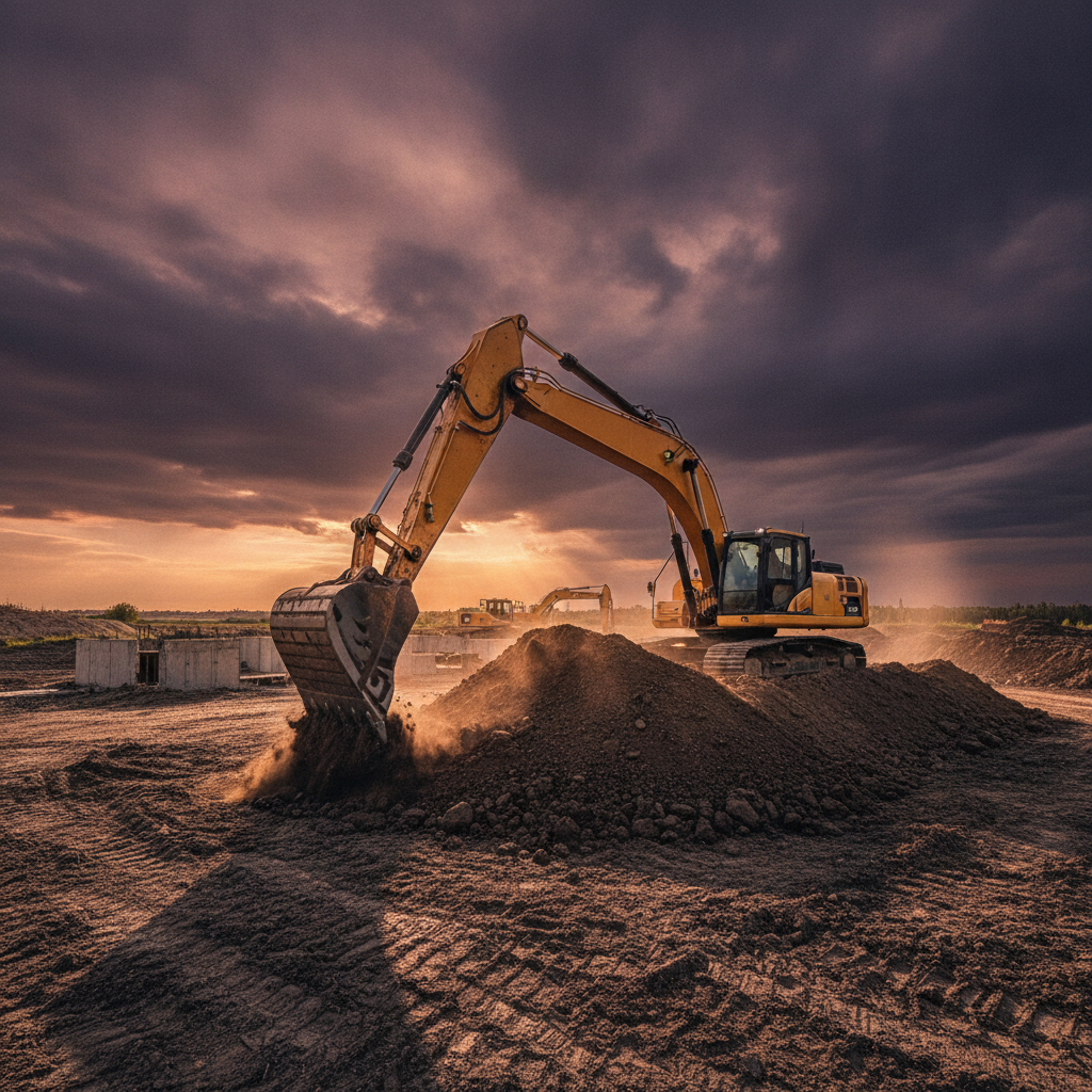Excavation contractor operating equipment